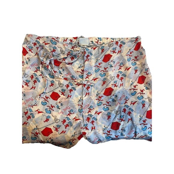Universal Studio Dr Suess Sleep/lounge Pants 100% Silk Thing 1 Thing 2 Unisex L - Picture 4 of 10
